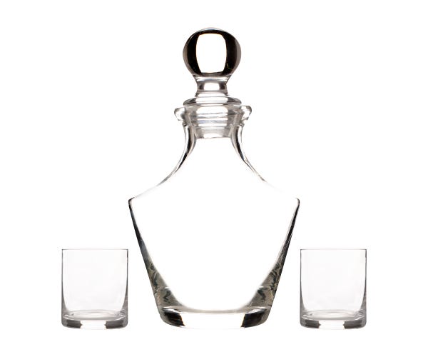 Selected 1 Litre Decanter & 2 Glass Set