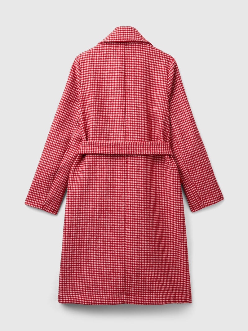 Be In Love Check Coat - Red/cream Check