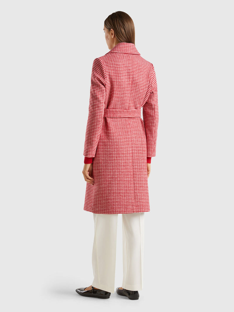 Be In Love Check Coat - Red/cream Check