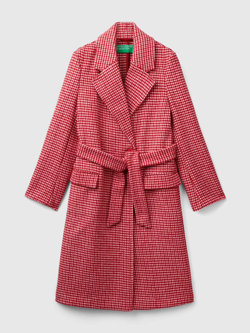 Be In Love Check Coat - Red/cream Check