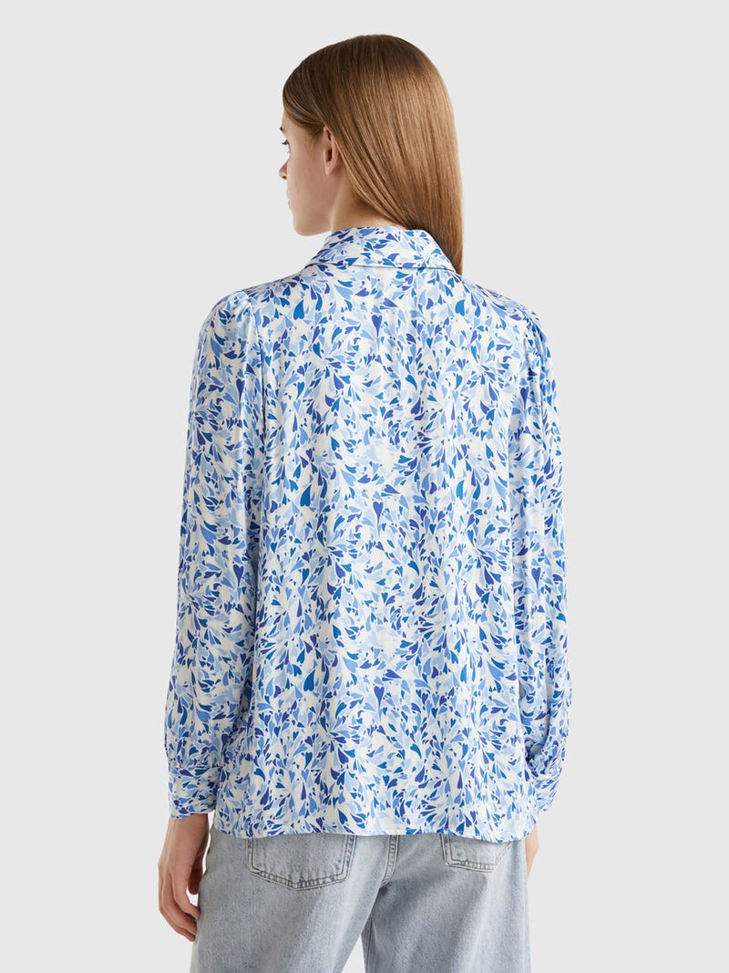 Heart Print Shirt - Blue Heart Print