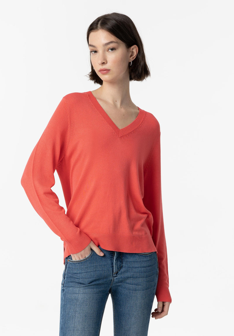 Vesper 1 V Neck Jumper - Lollipop