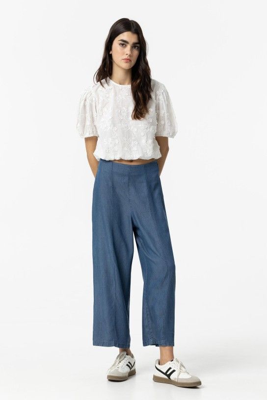 Gavin 1 Wide Leg Trouser - Blue