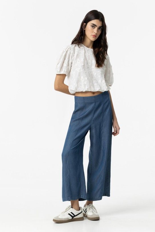 Gavin 1 Wide Leg Trouser - Blue