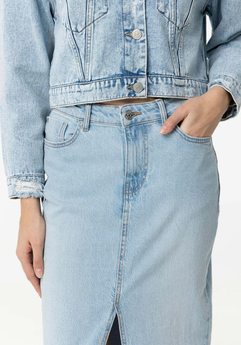 Stefani 2 Denim Skirt - Light Blue