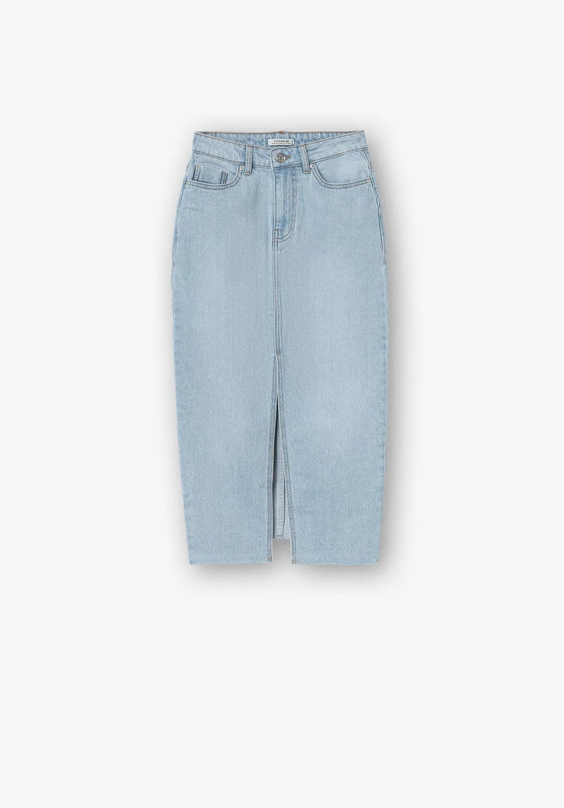 Stefani 2 Denim Skirt - Light Blue