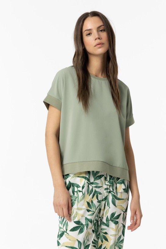 Trufa 4 Short Sleeve Blouse - Patina Green