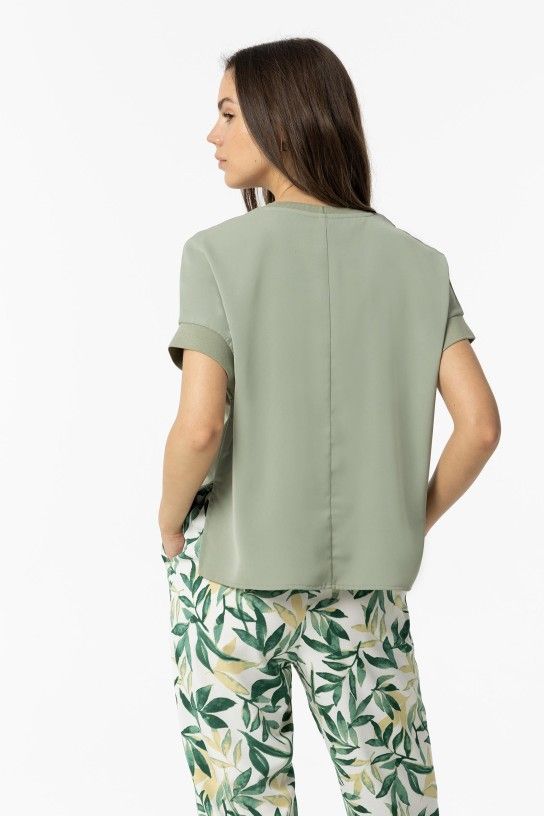 Trufa 4 Short Sleeve Blouse - Patina Green