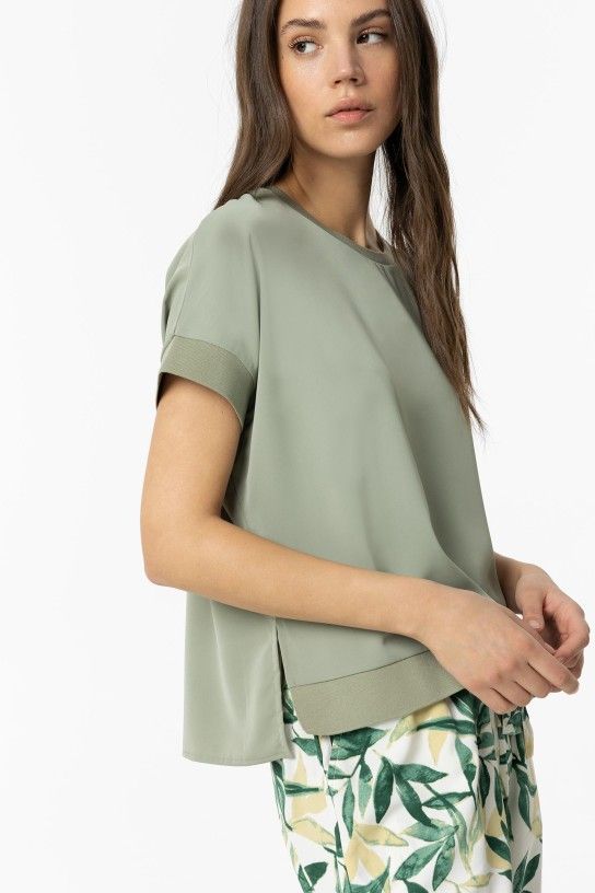 Trufa 4 Short Sleeve Blouse - Patina Green