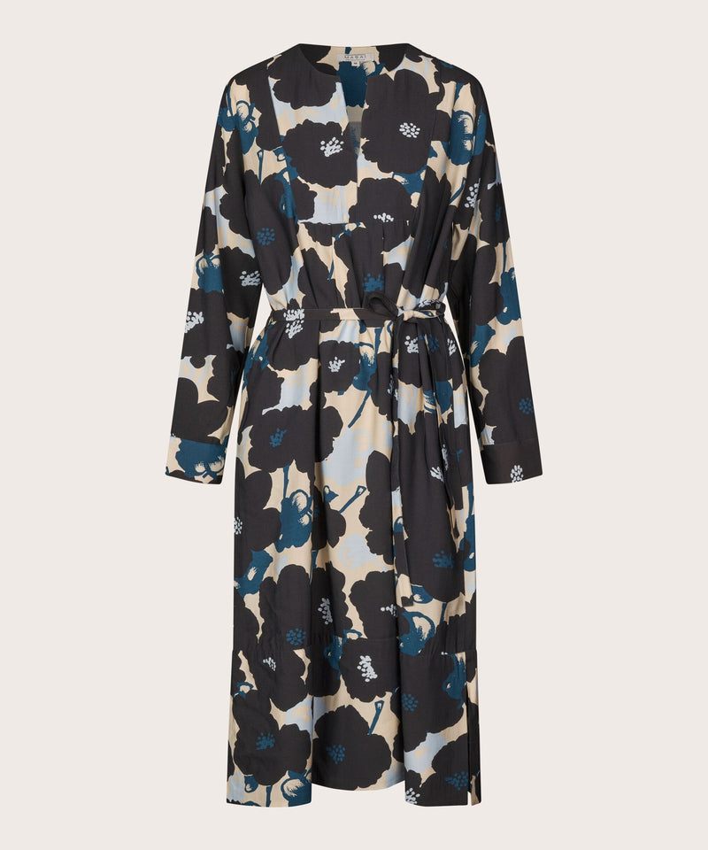 Nishan Long Sleeve Print Dress - Moonlit Ocean