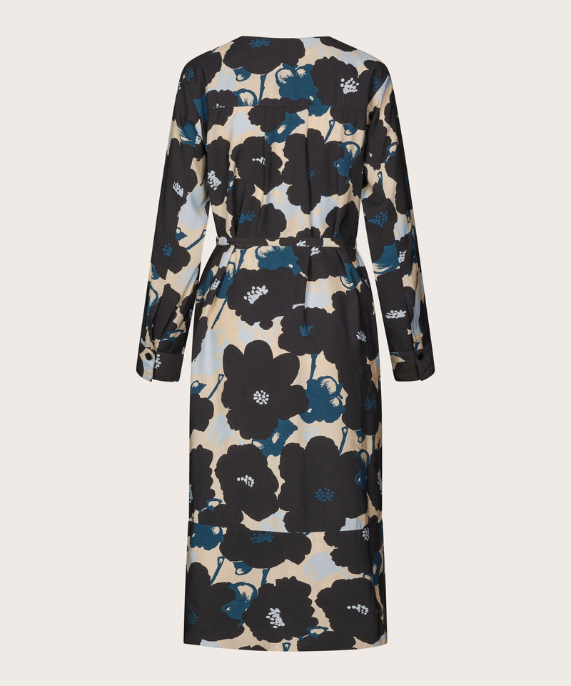 Nishan Long Sleeve Print Dress - Moonlit Ocean