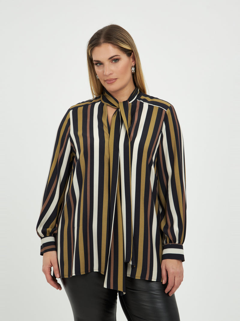 STRIPE SHIRT - Khaki