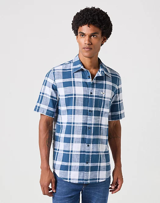 Short Sleeve 1 Pocket Shirt - Blue