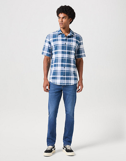 Short Sleeve 1 Pocket Shirt - Blue