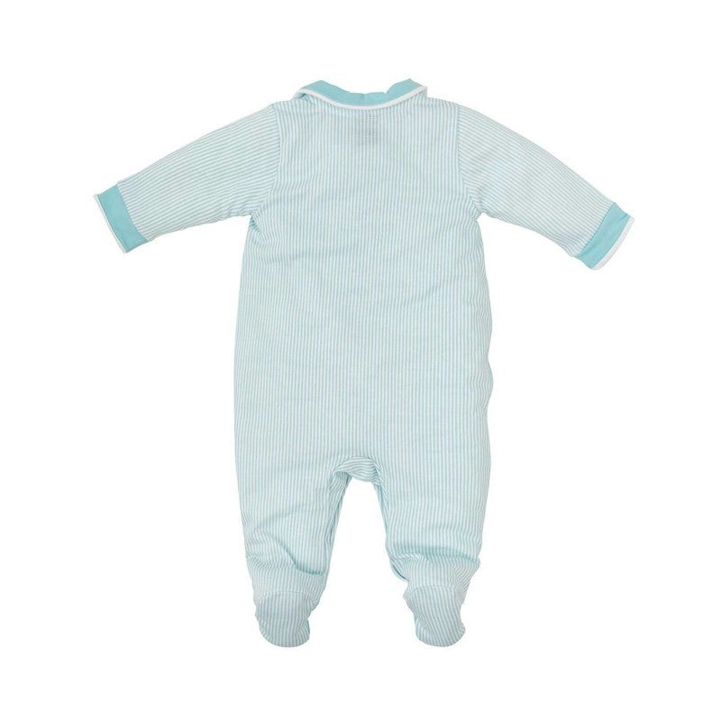 Azahar Stripe Front Snap Babygrow - Blue