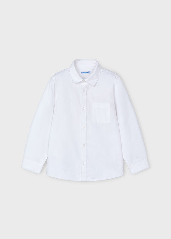 Basic Long Sleeve Shirt - White