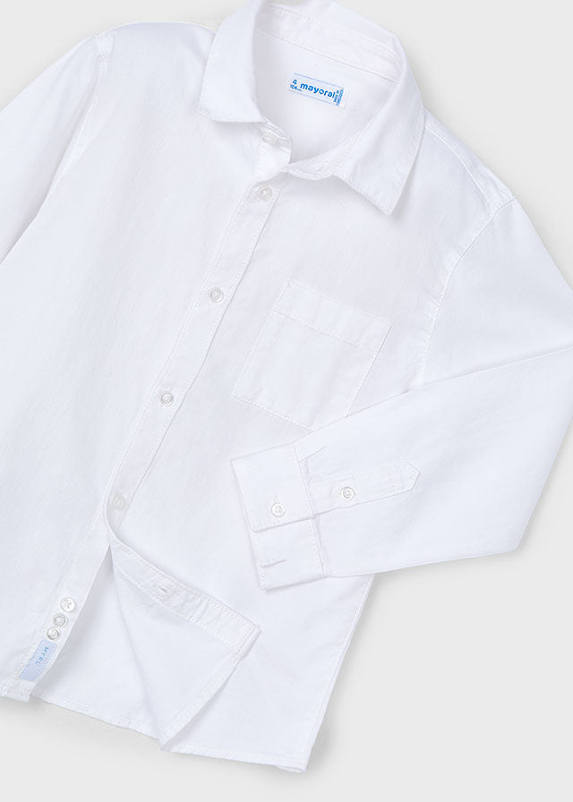 Basic Long Sleeve Shirt - White