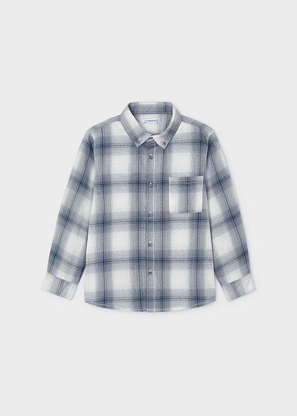 Long Sleeve Checked Shirt - Cloud