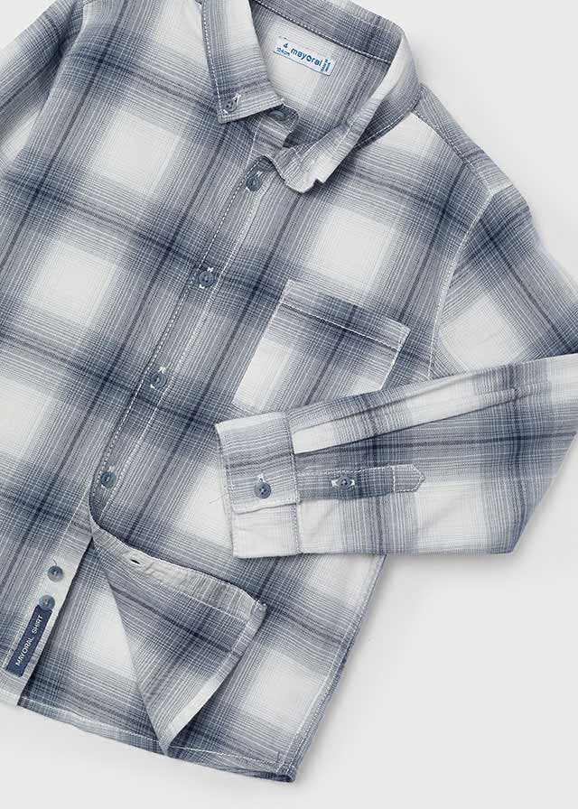 Long Sleeve Checked Shirt - Cloud