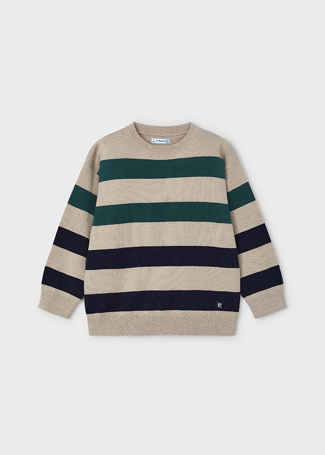 Stripe Round Neck Jumper - Rock