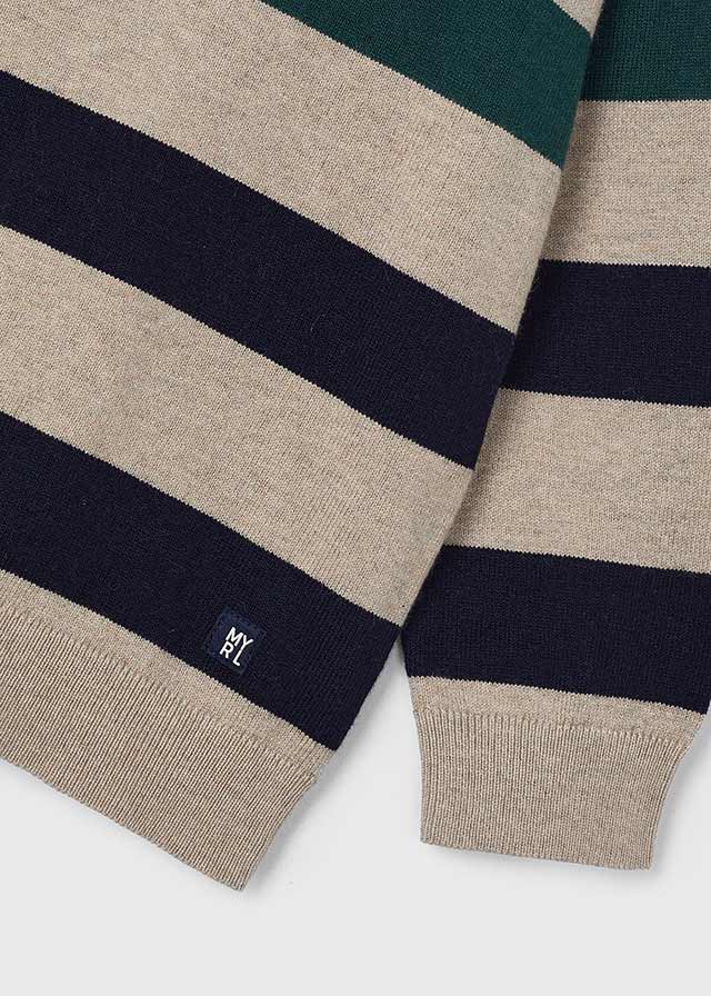 Stripe Round Neck Jumper - Rock