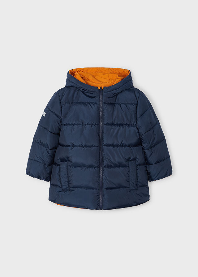 Reversible Hooded Coat - Dark Carrot