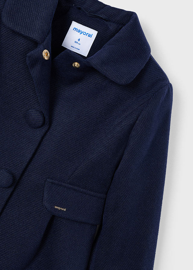 Buttoned Coat - Navy