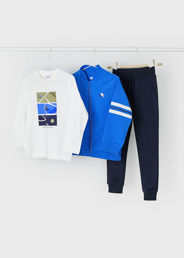 Ziptop, T-Shirt & Jogs - Cerulean