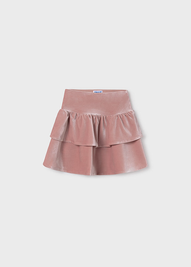 Velvet Skirt - Nude