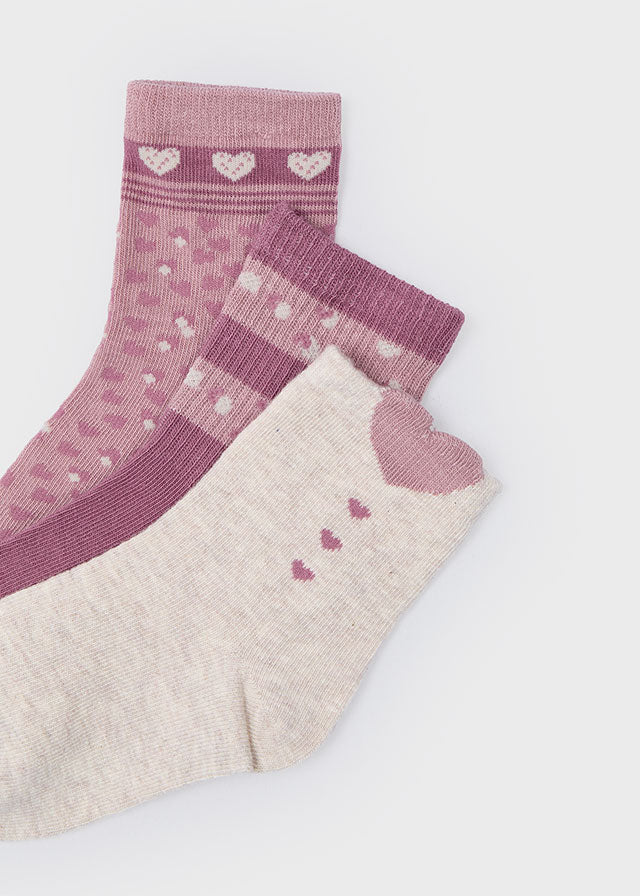 3 Piece Sock Set - Rose