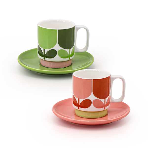 Orla Kiely Set of 2 Espresso Cup &amp; Saucer