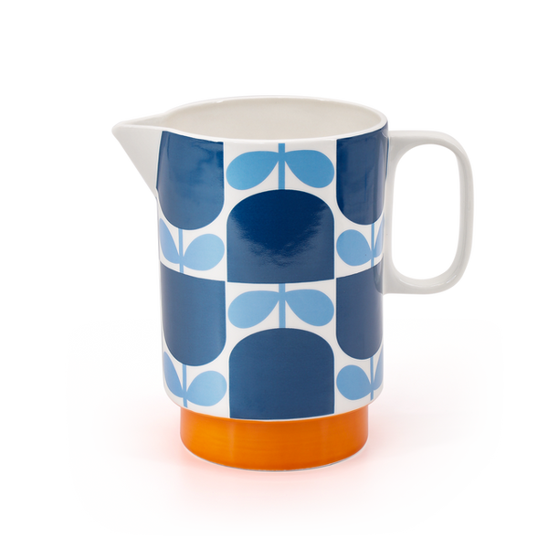 Pitcher Jug - Block Flower Navy