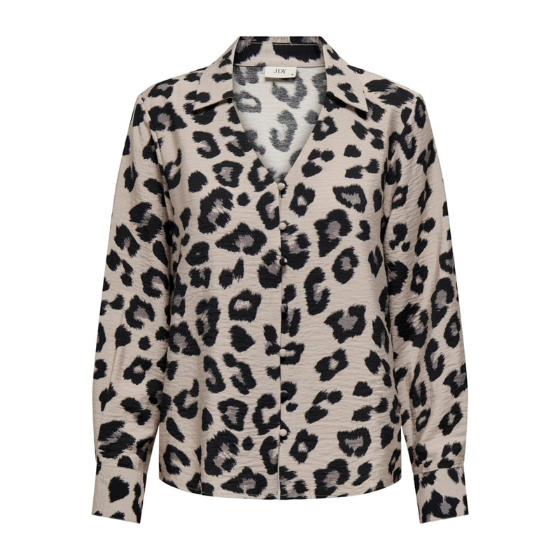 Caroline Leopard Print Shirt - Dove December Sky