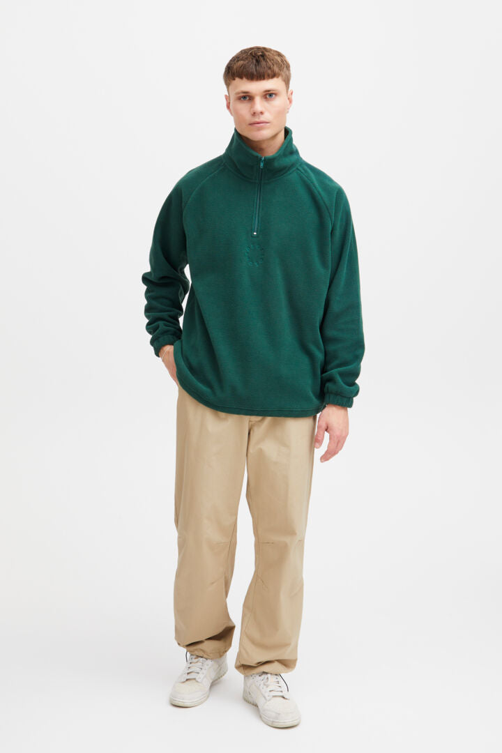 Ibrahim 1/4 Zip Jumper - Garden Topiary