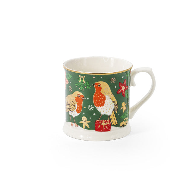 Christmas Robin Wonderful & Wishes Tankard