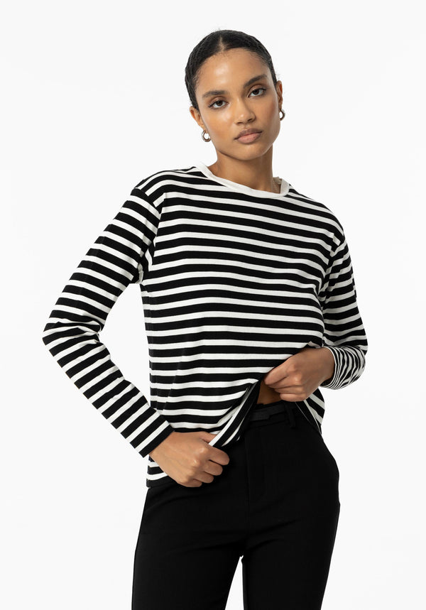 Stripes Round Neck T-Shirt - Black