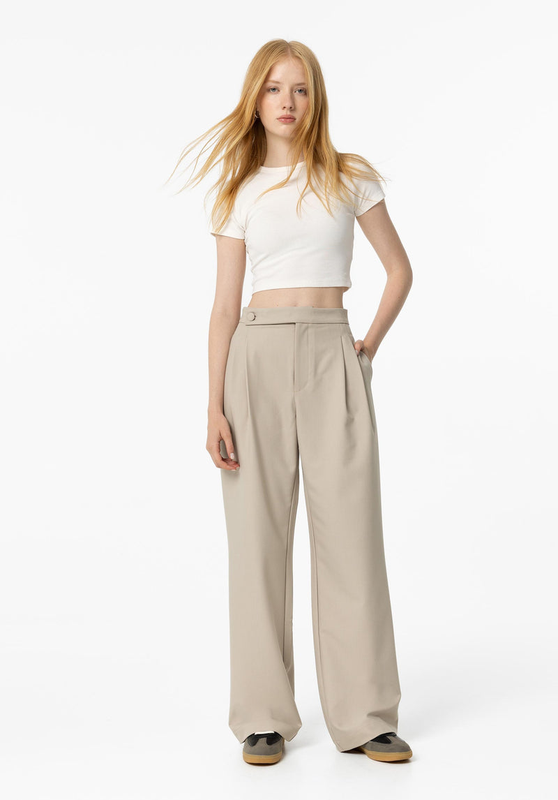 Margot Wide Trouser - Beige