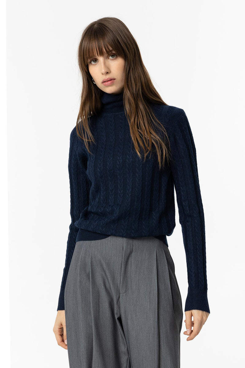 Deiopea Polo Neck Jumper - Dark Navy