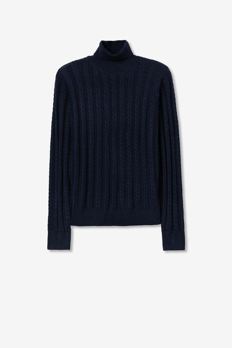 Deiopea Polo Neck Jumper - Dark Navy