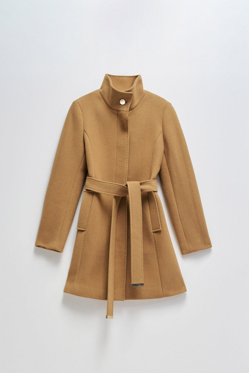 Belted Wool Coat - Brown