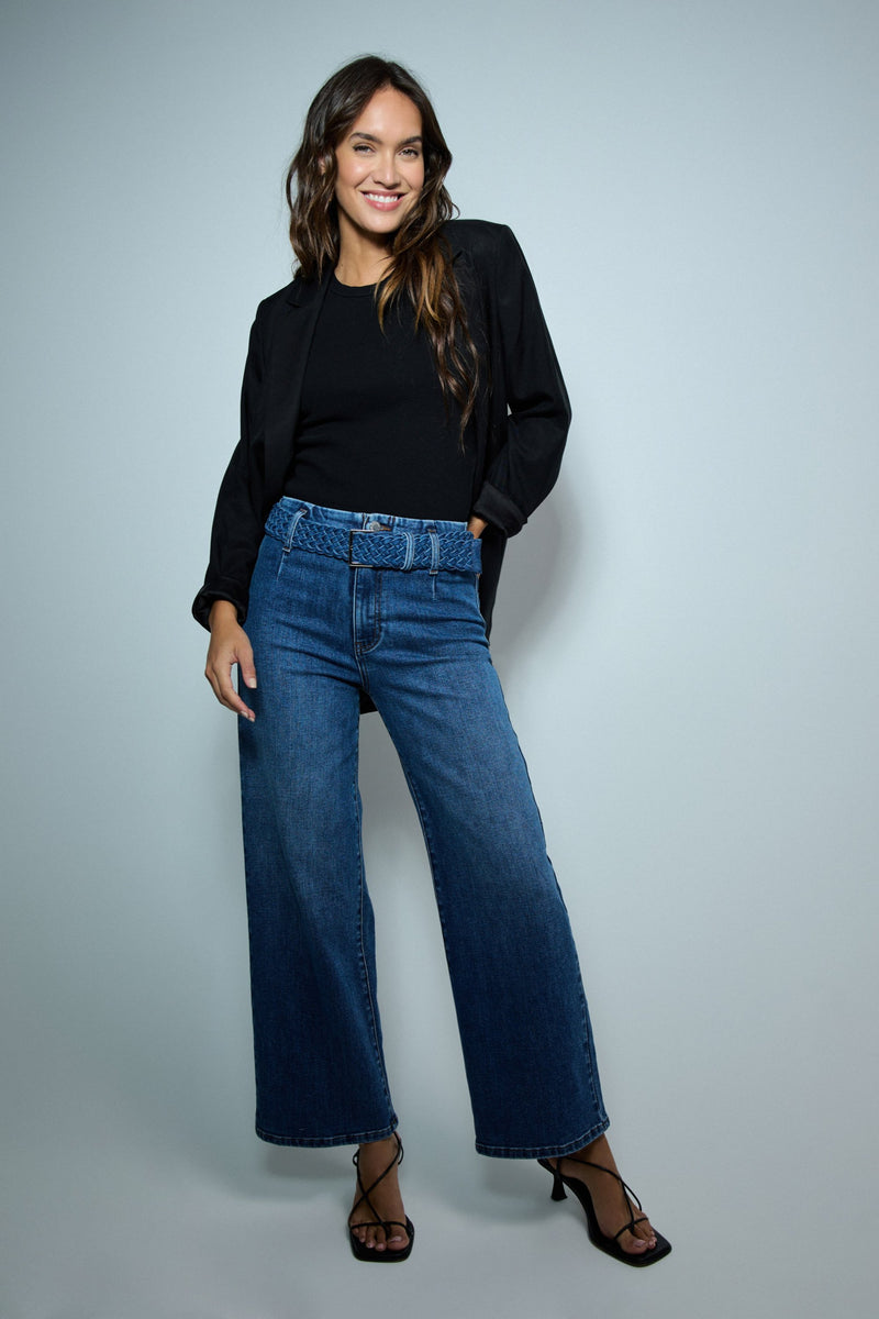 True Wide Cropped Jean - Blue