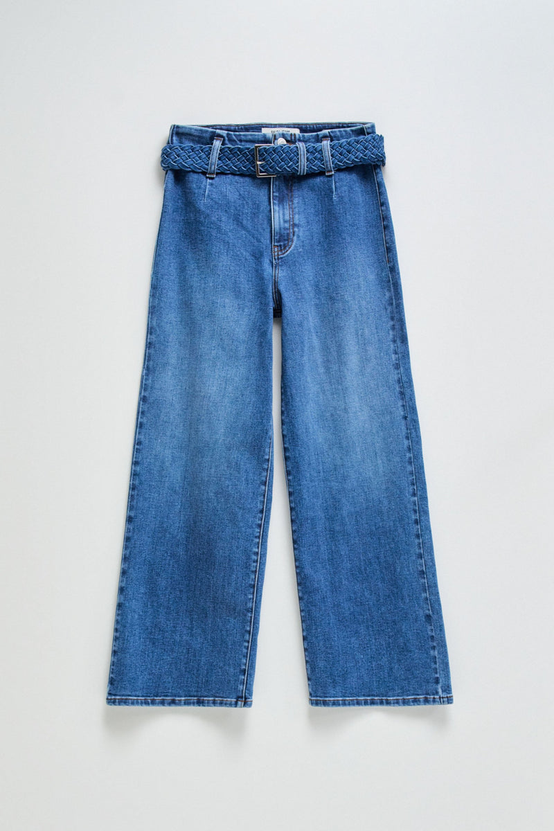 True Wide Cropped Jean - Blue