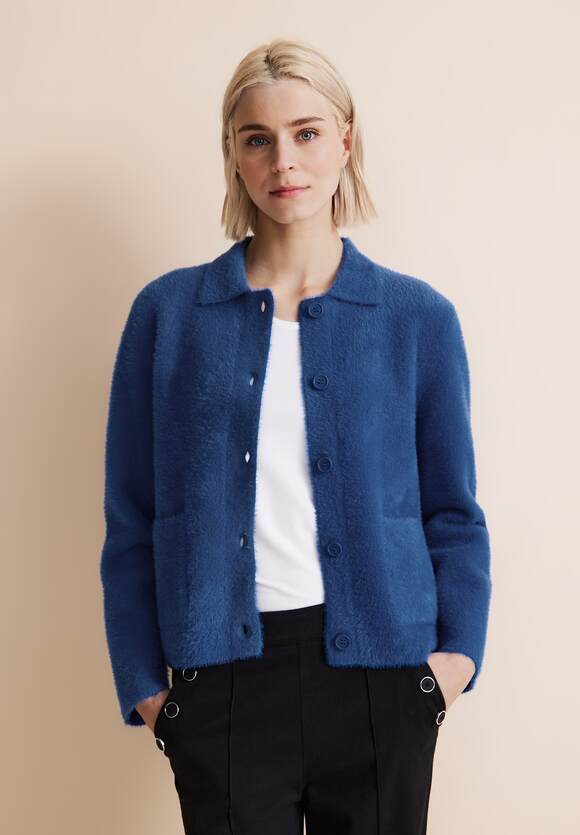 Feather Yarn Cardigan - Gentle Blue