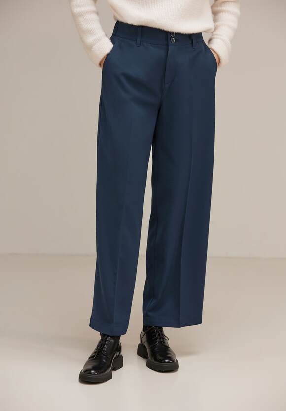 Twill Straight Leg Trouser - Dark Atlantic Blue