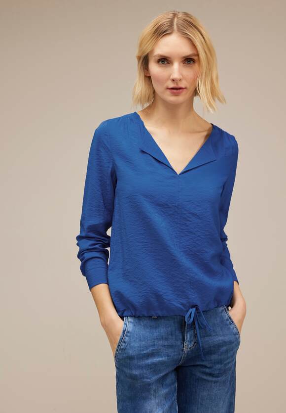 Solid Splitneck Blouse - Gentle Blue