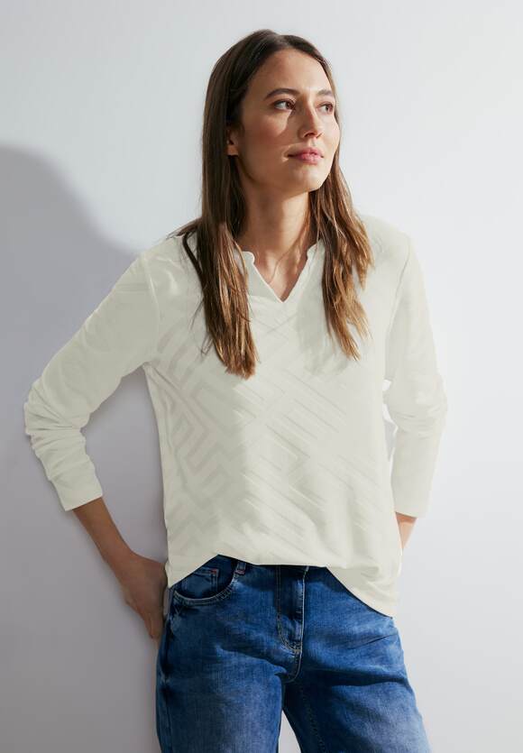 Solid Jacquard Tunic - Vanilla White