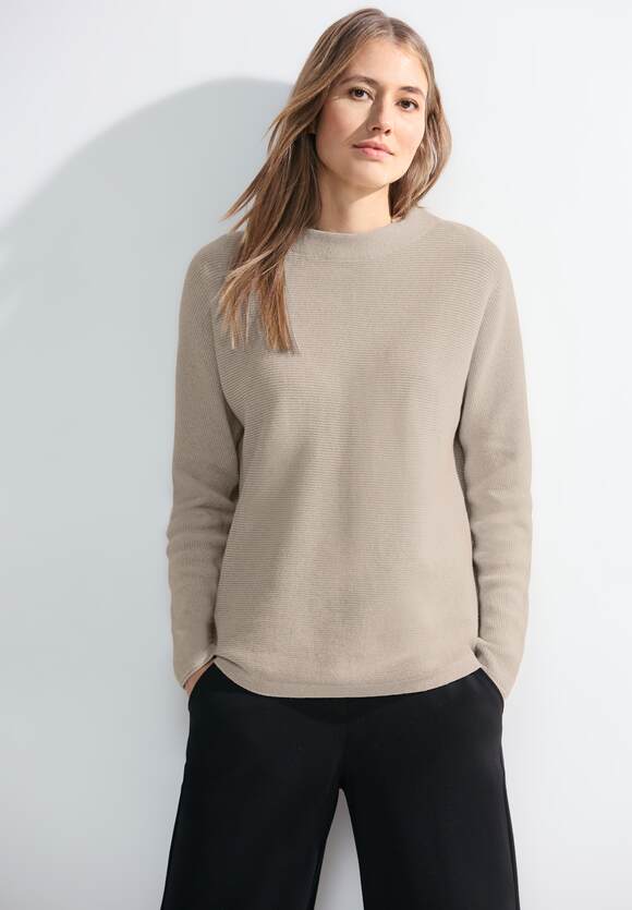 Structured Mouliné Dolman Jumper - Simply Beige