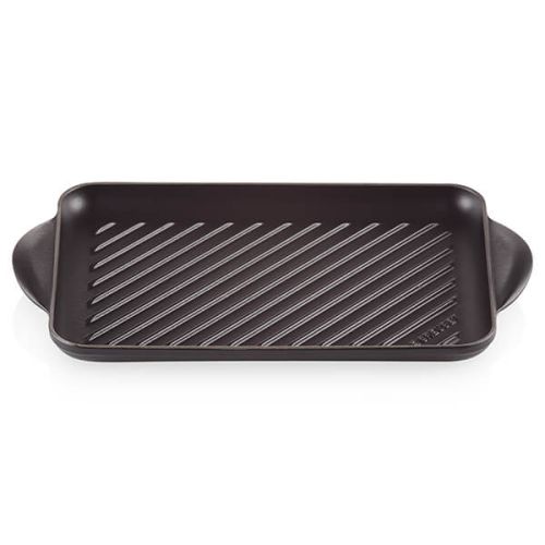 32cm Cast Iron Rectangular Grill - Satin Black