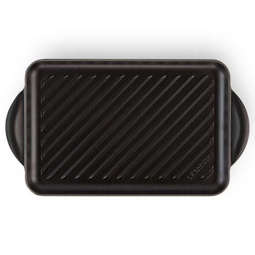 32cm Cast Iron Rectangular Grill - Satin Black