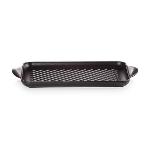 32cm Cast Iron Rectangular Grill - Satin Black